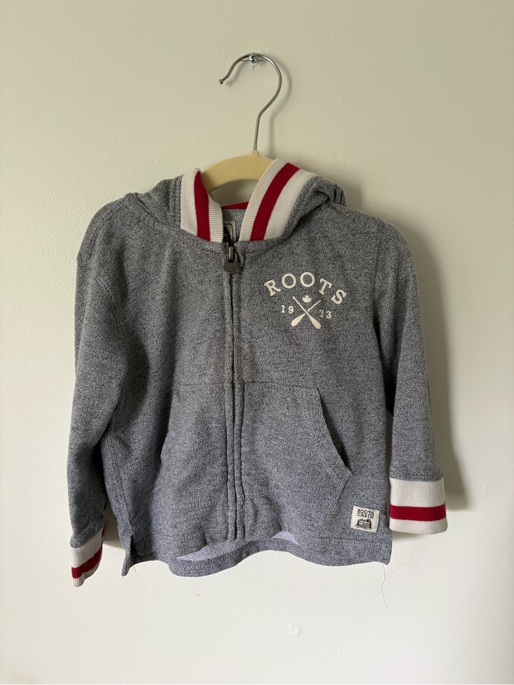 Roots Grey Hooded Zip Sweatshirt